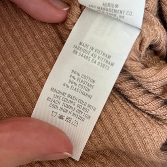 NWT Aerie Corset Ribbed Cropped Tank Top in Camel - Picture 6 of 6